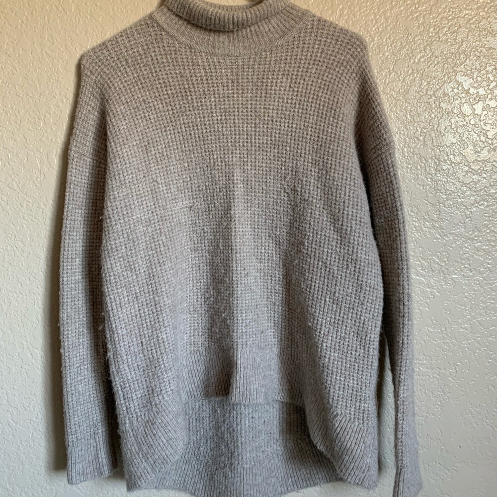 Madewell Beige Waffle Turtleneck